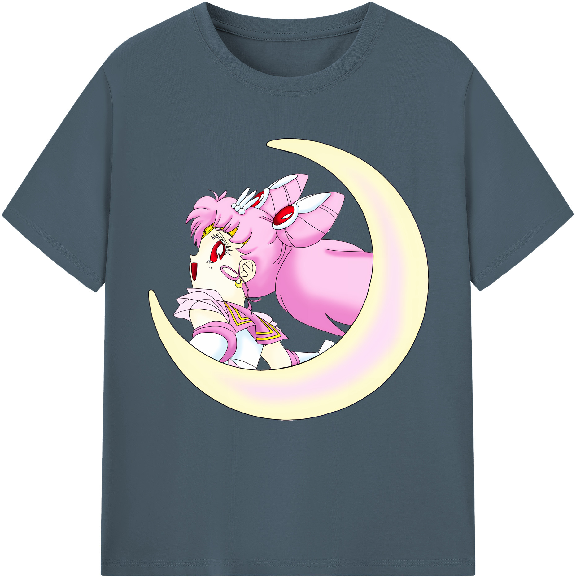 （画像用） 美少女戦士セーラームーン ちびうさ Sailor Moon Chibiusa Tsukino Usagi Small Lady Serenity 綿100％半袖Tシャツ（フロントプリント）